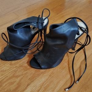 Topshop black lace up heels. Size 9.5